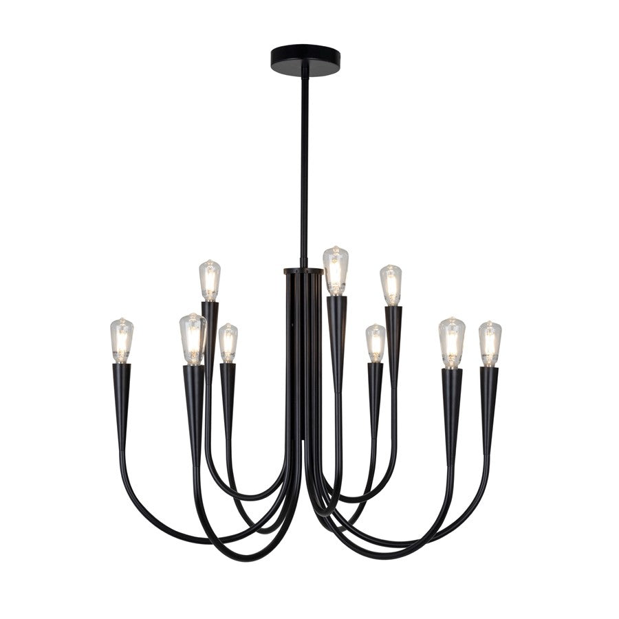 Artcraft Bronte 9 Light Chandelier, Black