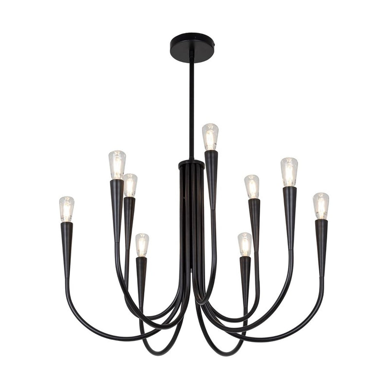 Artcraft Bronte 9 Light Chandelier, Black