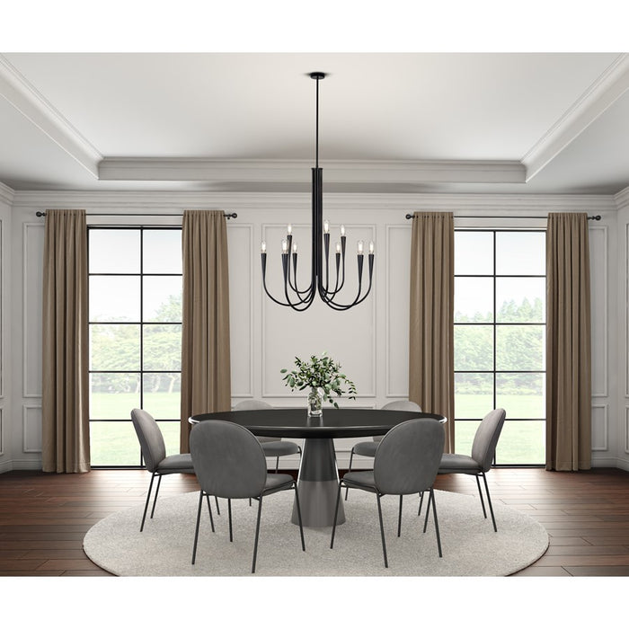 Artcraft Bronte 9 Light Chandelier, Black