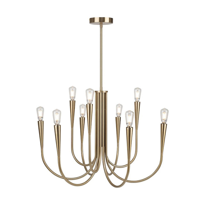 Artcraft Bronte 9 Light Chandelier, Brass