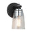 Artcraft Essex 1 Light Bathroom Sconce, Black/Clear