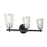 Artcraft Essex 3 Light Bathroom Vanity, Black/Clear