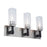 Artcraft Arlington 3 Light Bathroom Vanity, Satin Nickel/Clear