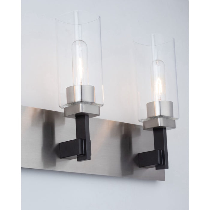 Artcraft Arlington 3 Light Bathroom Vanity, Satin Nickel/Clear