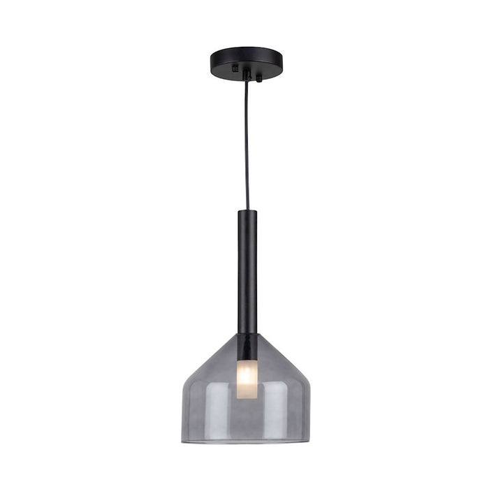 Artcraft Kali 1 Light Pendant, Black/Clear