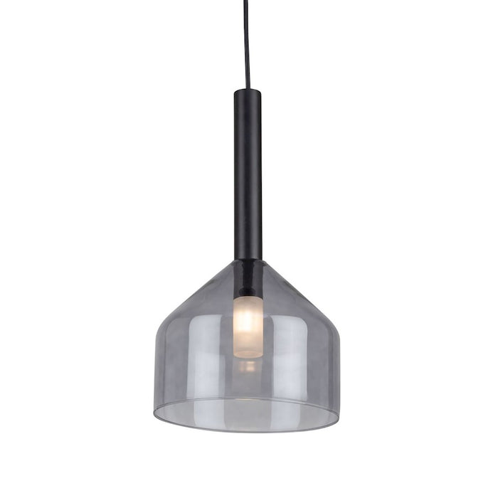 Artcraft Kali 1 Light Pendant, Black/Clear