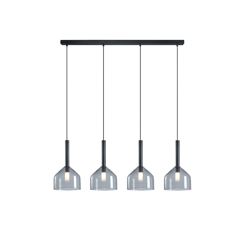 Artcraft Kali 4 Light Island Light, Black/Clear