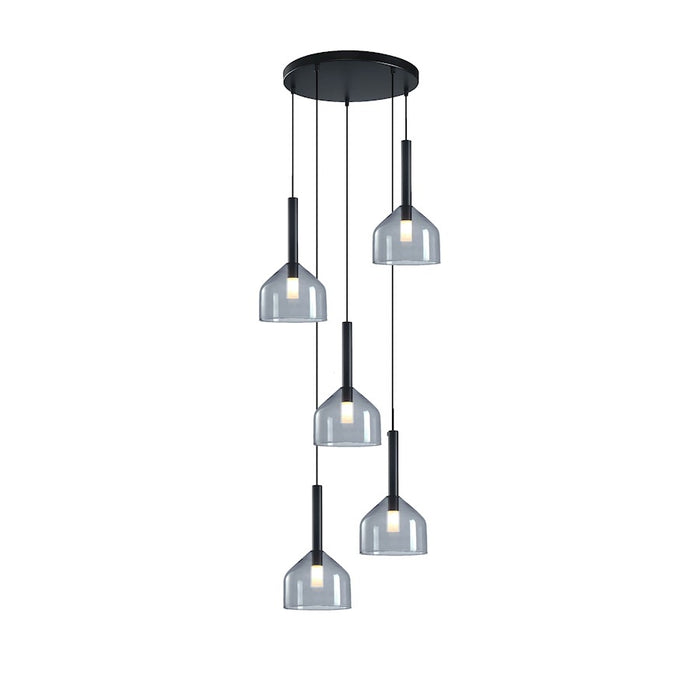 Artcraft Kali 5 Light Chandelier, Black/Clear - AC11955BK