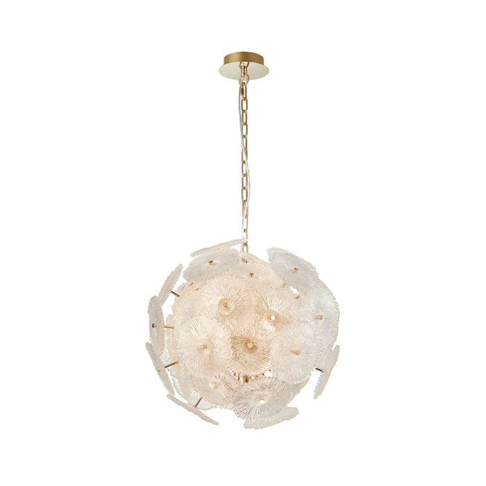 Artcraft Bloom 18 Light Circular Chandelier, Brass/Clear