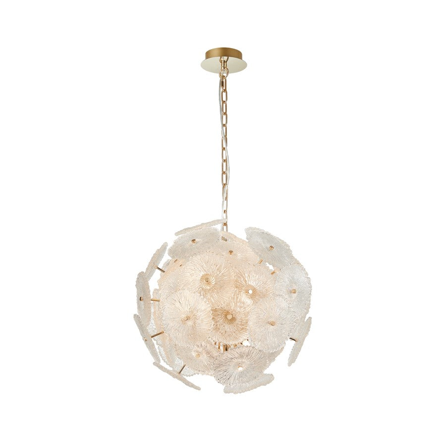 Artcraft Bloom 18 Light Circular Chandelier, Brass/Clear