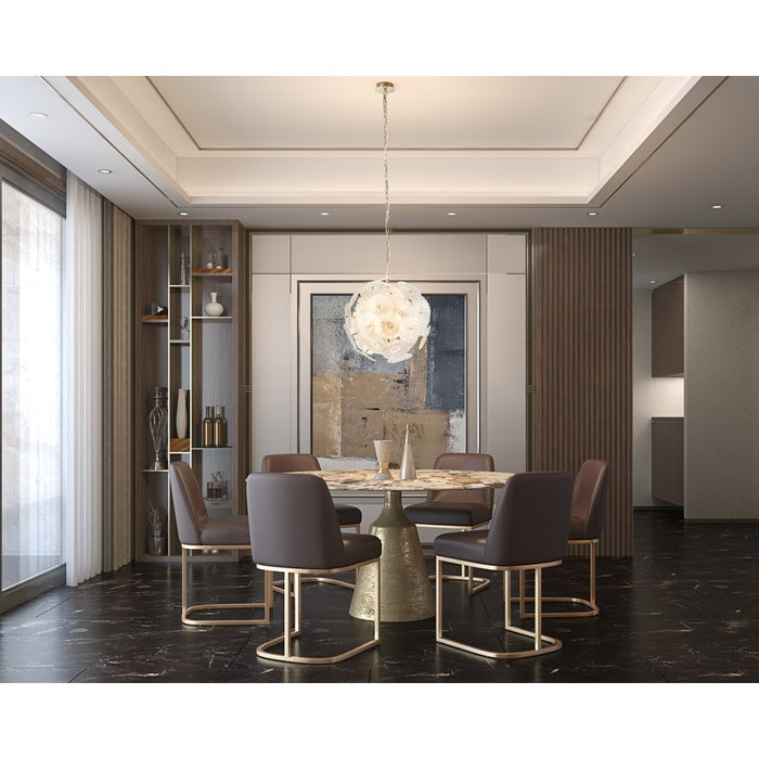 Artcraft Bloom 18 Light Circular Chandelier, Brass/Clear