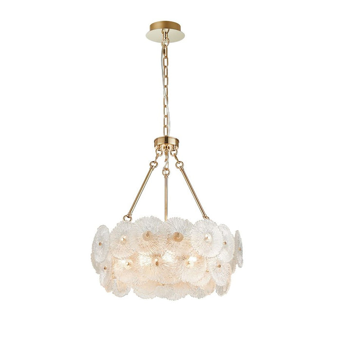 Artcraft Bloom 15 Light Chandelier, Brass/Clear