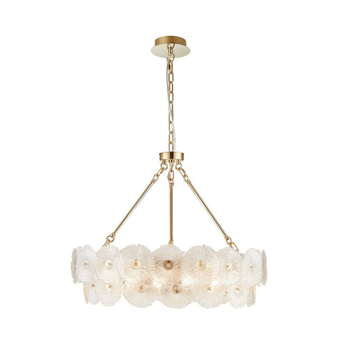 Artcraft Bloom 18 Light Chandelier, Brass/Clear