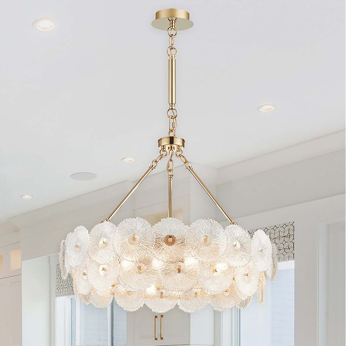 Artcraft Bloom 18 Light Chandelier, Brass/Clear