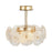 Artcraft Bloom 6 Light Semi-Flush Mount, Brass/Clear