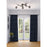 Artcraft Modena 5 Light Semi-Flush Mount, Black/Smoke