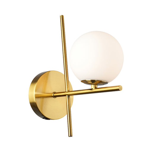 Artcraft Modena 1 Light Wall Sconce, Plated Brushed Brass/White - AC11977BR