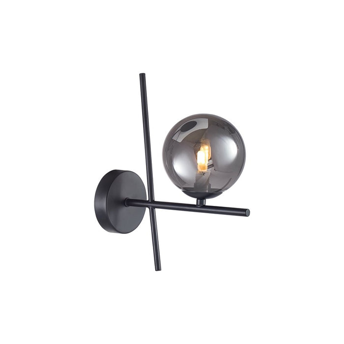 Artcraft Modena 1 Light Wall Sconce, Black/Smoke