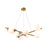 Artcraft Modena 9 Light Chandelier, Plated Brushed Brass/White
