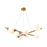 Artcraft Modena 9 Light Chandelier, Plated Brushed Brass/White