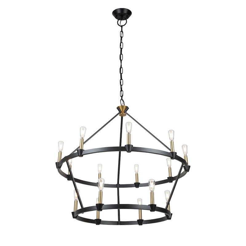 Artcraft Notting Hill 15 Light Chandelier, Black