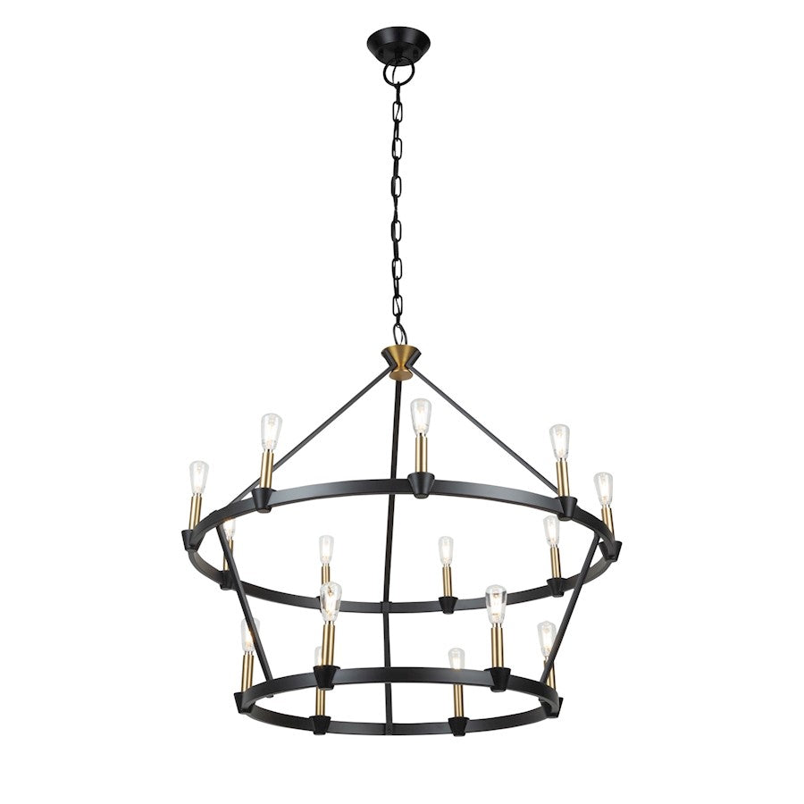 Artcraft Notting Hill 15 Light Chandelier, Black/ - AC11985BB