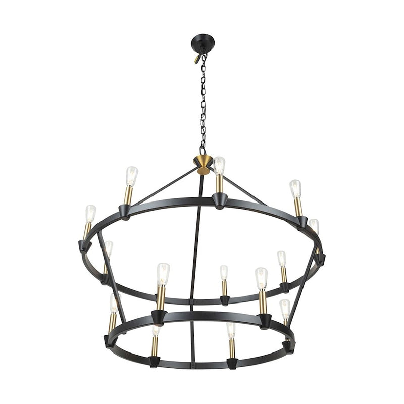 Artcraft Notting Hill 15 Light Chandelier, Black