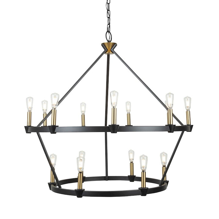 Artcraft Notting Hill 15 Light Chandelier, Black