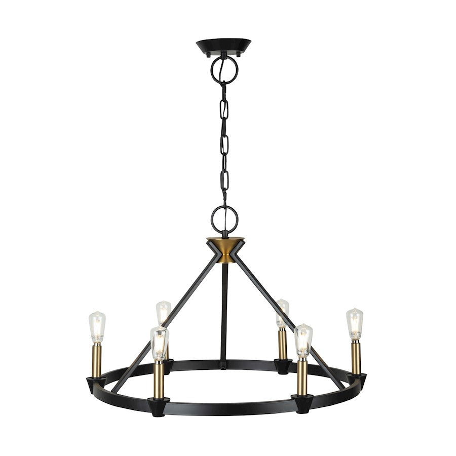 Artcraft Notting Hill 6 Light Chandelier, Black/ - AC11986BB