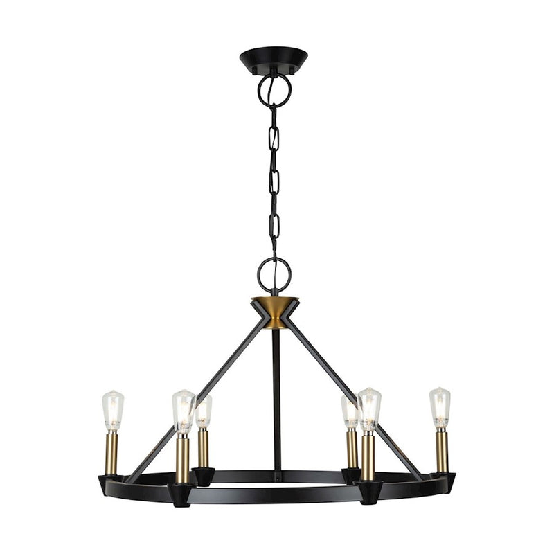 Artcraft Notting Hill 6 Light Chandelier, Black