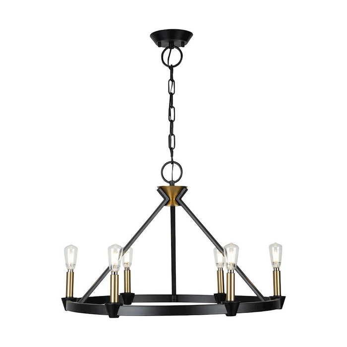 Artcraft Notting Hill 6 Light Chandelier, Black