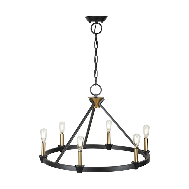 Artcraft Notting Hill 6 Light Chandelier, Black