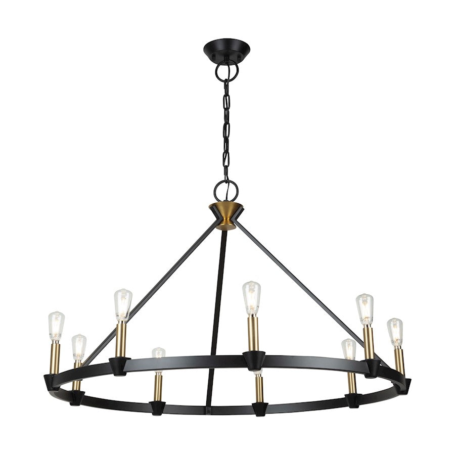 Artcraft Notting Hill 9 Light Chandelier, Black/ - AC11989BB