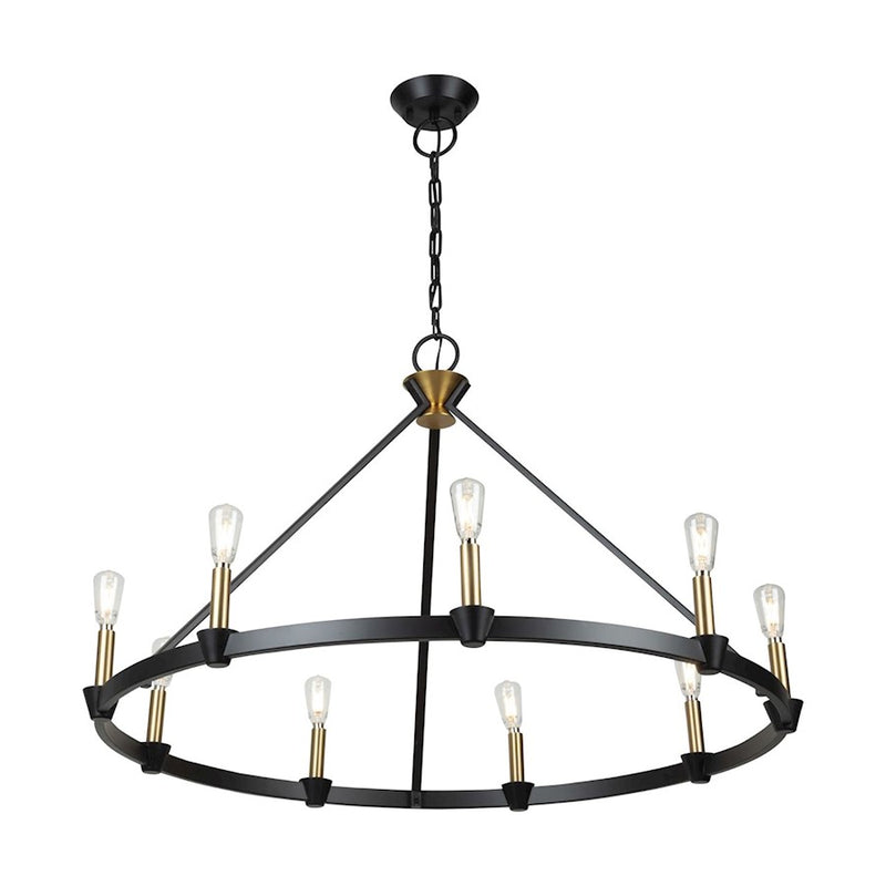 Artcraft Notting Hill 9 Light Chandelier, Black