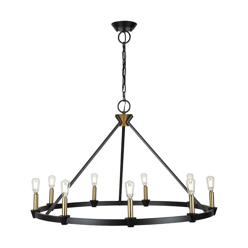 Artcraft Notting Hill 9 Light Chandelier, Black