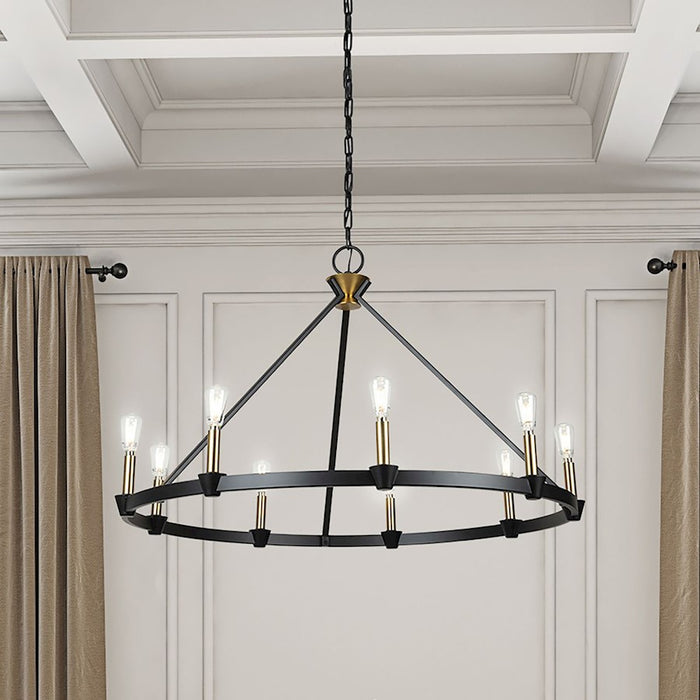 Artcraft Notting Hill 9 Light Chandelier, Black