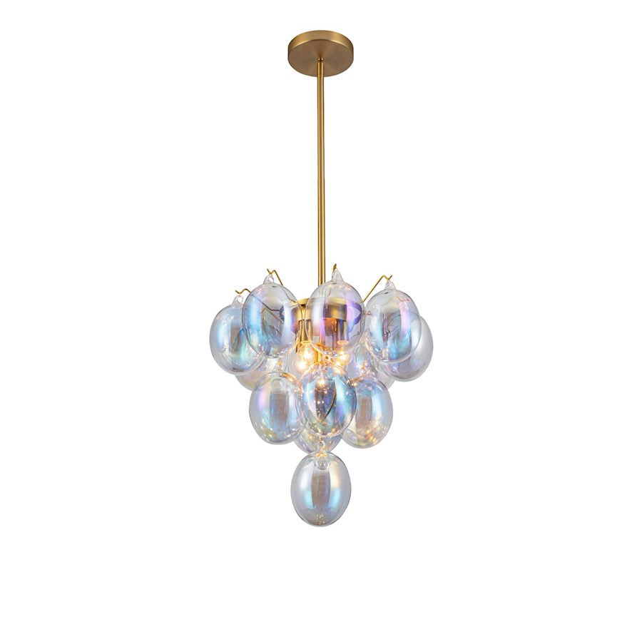 Artcraft Globo 5 Light Down Chandelier, Brass/Iridescent - AC11992LU