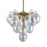 Artcraft Globo 5 Light Down Chandelier, Brass/Iridescent