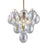 Artcraft Globo 5 Light Down Chandelier, Brass/Iridescent