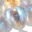 Artcraft Globo 5 Light Down Chandelier, Brass/Iridescent