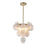 Artcraft Globo 5 Light Down Chandelier, Brass/Milky White - AC11992WH