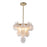 Artcraft Globo 5 Light Down Chandelier, Brass/Milky White