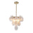 Artcraft Globo 5 Light Down Chandelier, Brass/Milky White