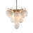 Artcraft Globo 5 Light Down Chandelier, Brass/Milky White