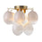 Artcraft Globo 4 Light Semi-Flush Mount, Brass/Milky White