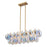 Artcraft Globo 8 Light Island Light, Brass/Iridescent