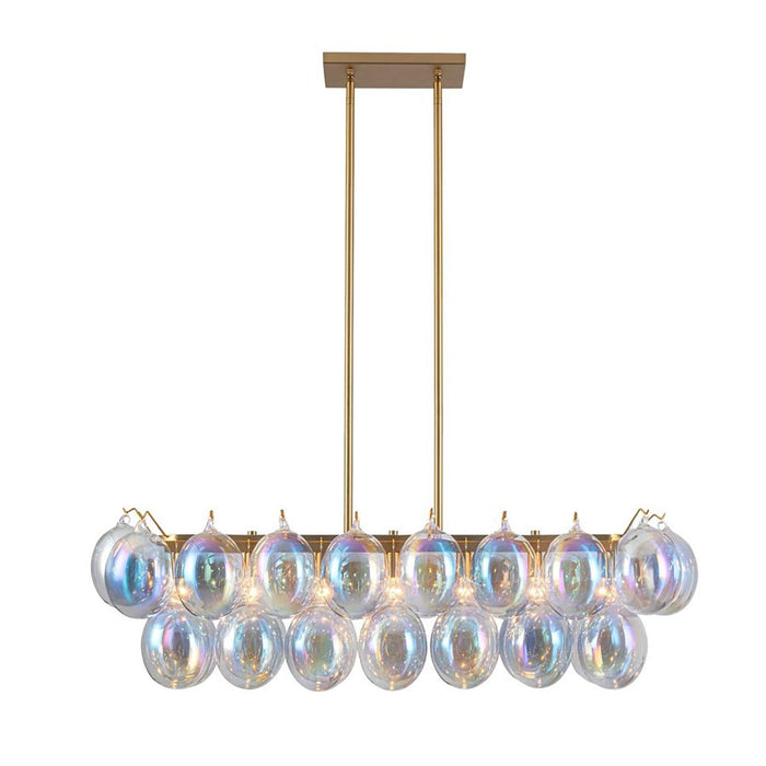 Artcraft Globo 8 Light Island Light, Brass/Iridescent