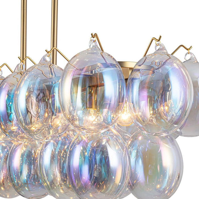 Artcraft Globo 8 Light Island Light, Brass/Iridescent