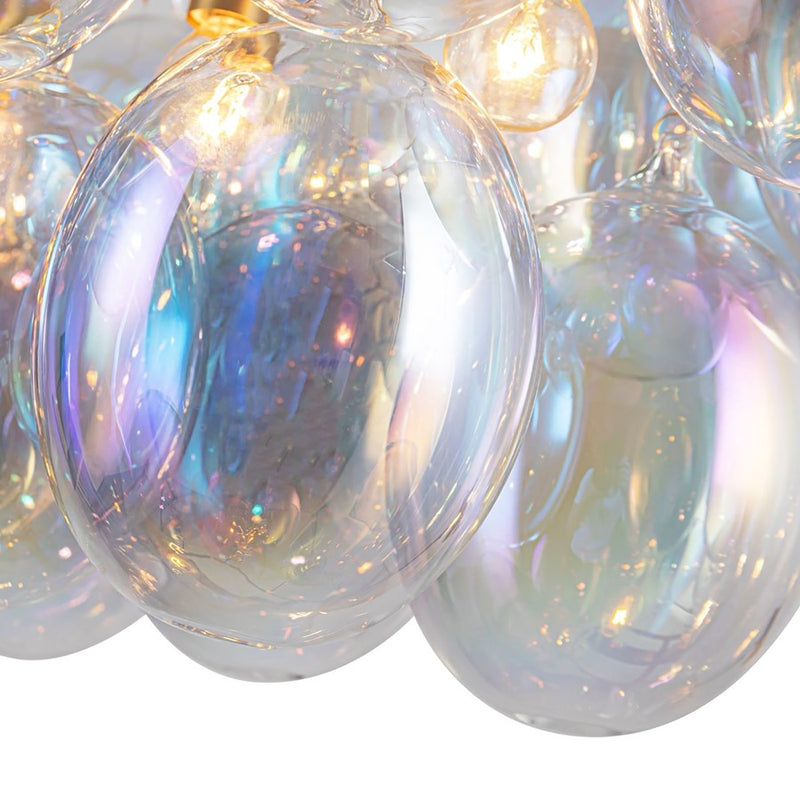 Artcraft Globo 8 Light Island Light, Brass/Iridescent