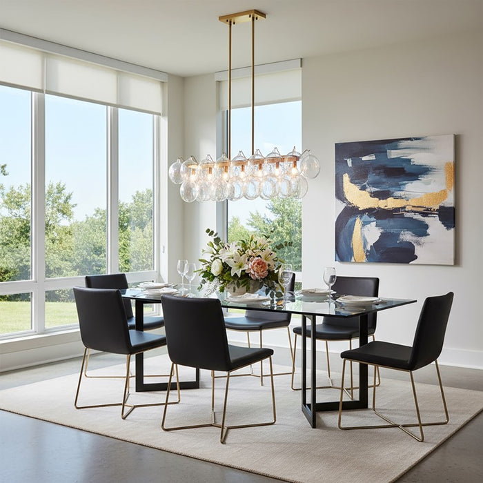 Artcraft Globo 8 Light Island Light, Brass/Iridescent